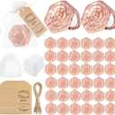 Woanger 36 Set Rose Compact Mirrors Bulk for Quinceanera, Sweet 16, Wedding Party Favors, Bridesmaid Gifts, Thank You Tags, White Organza Bags for Bridal Shower Bachelorette and Guest Gifts(Rose Gold)