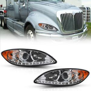 For International Prostar Headlight 2008 2009 2010 2011 2012 2013 2014 Headlamp Assembly Replacement (Pair)