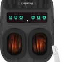 Shiatsu Foot Massager with Heat, Electric Foot Massager Machine for Plantar Fasciitis Neuropathy with Remote Control, Adjustable Vibration and Compression (Black)