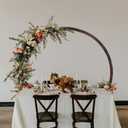 7.5FT Circle Wood Arch for Wedding Ceremony Arbor Backdrop Stand for Garden Wedding Parties