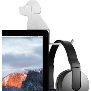 Monitor Stand, Puppy Tail Hook for Headphone, Saves Desk Space and Protects Headphones, Organizer Decorative Hanger for Hanging Keys Cables and More (Silvery)