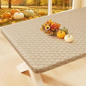 Smiry Rectangle Table Cloth, Waterproof Plastic Table Cover for 4FT Tables, 48" x 24"