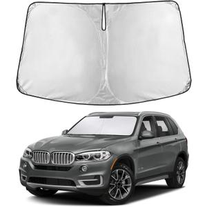 EcoNour Windshield Sunshade Compatible for BMW X5 2014-2016 2017 2018, Sun Visor for Front Windshield & Window Sun Shade Cover, UV Heat Blocker & Protector, Car Accessories