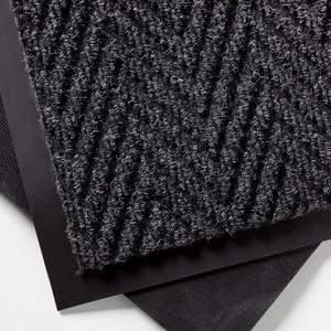 Brush Step Carpeted Indoor/Outdoor Entrance Mat for Home or Office, 3' X 5', Absorbent Slip Resistant Heavy Duty Entry Mat, Charcoal