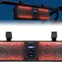 KEMIMOTO UTV Sound Bar 16 Inch ATV SoundBar Golf Cart Sound Bar SXS Speakers Bluetooth-Compatible with Multicolor LED Lighting Compatible with Polaris RZR Can-Am Defender Maverick X3 CFMOTO ZFORCE