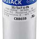 BOJACK 35+5uF 35 5 MFD ±6% 370V/440V CBB65 Dual Run Circular Start Capacitor for AC Motor Run or Fan Start or Condenser Straight
