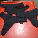 READY TO LOVE Cotton Underwear for Women Pack Sexy Stretch Soft Thongs Breathable Thong Panties for Leggings Workout Yoga Black, Size: M