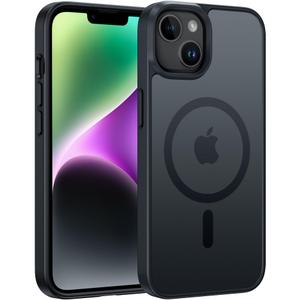 FNTCASE for iPhone 13/14 Phone Case: iPhone 16e Magnetic Translucent Matte Back Cover Metal Button Military Grade Protection Shockproof Shell Full Body Protective Slim Cell Phonecase