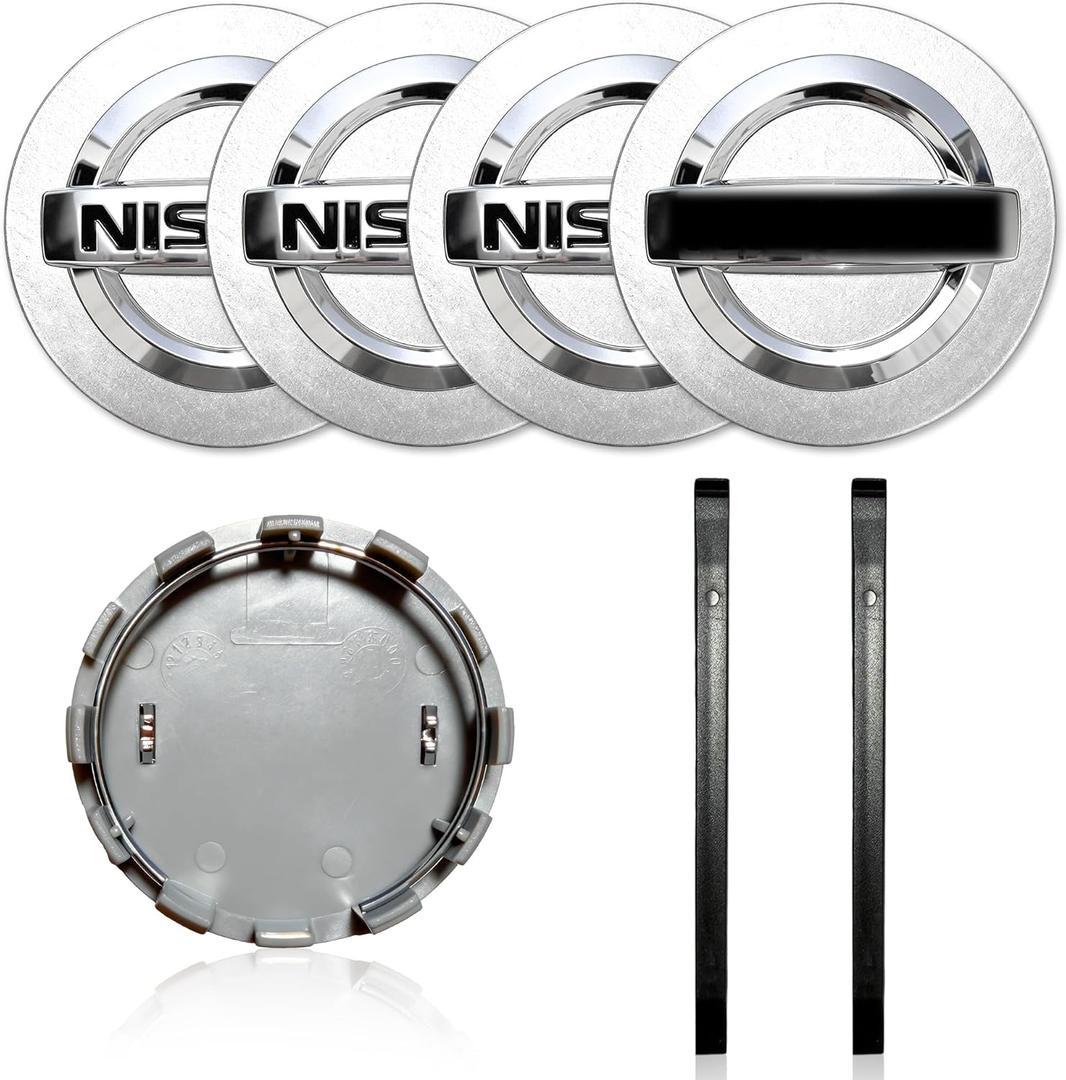 5PCS Wheel Center Caps Compatible with Altima Rogue Murano Maxiam Kicks Frontier Sentra, 54mm/2.12" Car Wheel Hub Caps,ABS Rim Center Hub Cover (2.12''Silvery)