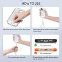 2 x Phone Wrist Strap - Universal Multi-functional Polyester Woven Wristband For Mobile Phones, with Two Tether Tabs and One Leather Buckles (Light grey)