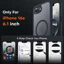 TOCOL for iPhone 17e/16e Case, Upgraded Full Camera Protection, Compatible with Magsafe, Drop Protection, Translucent Magnetic Matte Phone Case for iPhone 17e/16e 6.1 inch (Space Black)