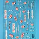 7 x 5D Embossed Nail Stickers for Nail Art - Self-Adhesive Floral Nail Decals, Summer Plant Nail Art Stickers for Manicure Decoration (118)