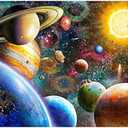 Nattork Jigsaw Puzzle 500 Pieces for Adults Youth Family Space Traveler Solar System Puzzle Pieces Fit Together Perfectly