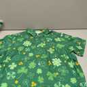 Mens 2026 ST Patricks Day Shirts Clover ST Pattys Day Funny Hat Dwarf Green Printed Short Sleeve Button Down Shirt St.Patrick's Day07 XL