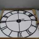 LEIKE 80CM Extra Large Wall Clock - 31" Oversize Modern Black Metal Roman Numeral Nearly Silent Little Ticking Battery Operated Wall Clocks for Living Room, Kitchen,Bedroom Farmhouse Home Decor (32 Inch)