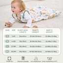 FIEMOL Baby Sleep Sack 6-12 Months, 2.5 TOG Cotton Winter Baby Wearable Blanket with 2-Way Zipper, Warm Soft Sleeping Bag for Newborn Infant Boy Girl, Medium Giraffe
