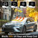 INSAUTO Windshield Sun Shades Custom Fit for Toyota Camry 2007-2017- Sunshade for Front Window Cover - Double Layer Heat Shield Sun Visor Cool Car Accessory