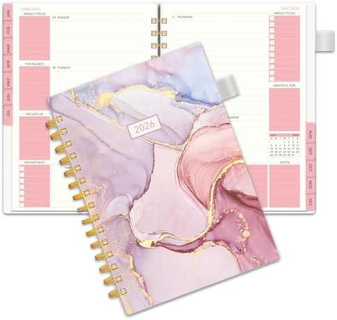2026 Planner -Weekly and Monthly Planner, Calendar Planner 2026 for Women, AIMPEAK Weekly Planner 2026 with Tabs, Jan. 2026 - Dec. 2026, Pen Loop, Pink Marble, 7.5" x 10"