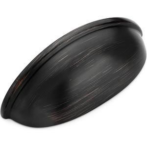 Home Expert 3 Inch Drawer Pulls Oil Rubbed Bronze Cup Pulls Kitchen Cabinet Handles Hardware for Cupboard 6 Pack