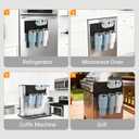 Magnetic Stanley Cup Holder for Refrigerator - Waycco Upgraded 2-in-1 Tumbler Organizer with Lid Hanging Bar & Slide-in Hooks, Fits Stanley Adventure Mug, Yeti Rambler & Most Handle Mugs (Black)