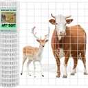 Gisafai 16 Gauge Galvanized Welded Wire Fence 4 ft x 50ft PVC Coated Hardware Cloth, 2.36" x 2.36" Mesh, Heavy Duty Garden Fencing Roll for Chicken, Dog Yard, Deer Cattle & Animal Protection(White)