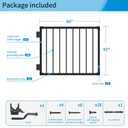 42" H x 4 ft. W Deck Railing Gate, Extra-Height Safety Gate with Latch & Hinges, Textured Black AAMA 2604 Powder-Coat Finish for Decks, Porches & Balconies (1 Gate)
