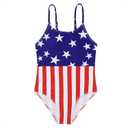 Zando Toddler One Piece Swimsuits Girls Beach Bathing Suit Kids Cute Swimwear Quick Dry (4-5T, American Flag)