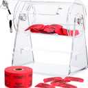 Acrylic Raffle Drum, Clear Raffle Ticket Box Drum Spinner Cage with 1000 Tickets Single Roll for Games Classroom Activities Sports Events Social Contact(Red,Small)