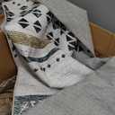 BESTSWEETIE 6x9 Area Rugs for Living Room Washable Moroccan Farmhouse Neutral Geometric Low Pile Non-Slip Soft Print Pattern Rug for Bedroom Kitchen Dining Room Entryway Black/Brown