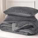 Bedsure Queen Comforter Set - Cooling and Warm Bed Set, Dark Grey Reversible Bedding for All Season, 3 Pieces, 1 Queen Size Comforter (88"x88") and 2 Pillow Cases(20"x26")