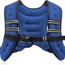 ZELUS Weighted Vest, 12lb Weight Vest with Reflective Stripe for Workout, Strength Training, Running, Fitness, Muscle Building, Weight Loss, Weightlifting, Blue (12 lb)