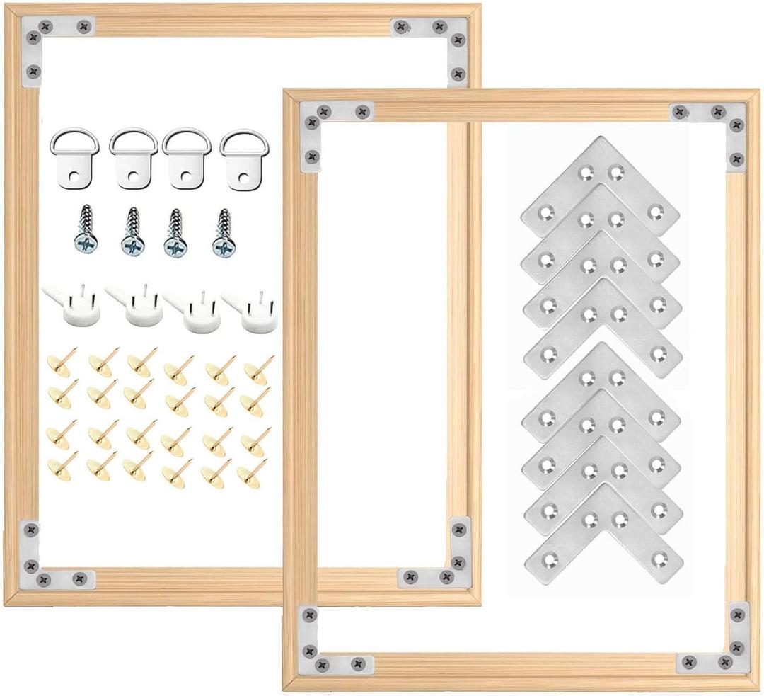 2 Set 16"X 20" DIY Wood Canvas Stretcher Bars,Removable Canvas Frames Kit,Lightweight Sturdy Stretcher Frames for Oil Painting,Diamond Painting,Canvas Painting and Needlepoint Embroidery (16in*20in)