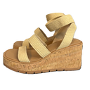 SM New York Wedge Heel Sandals Violet Tan 7.5