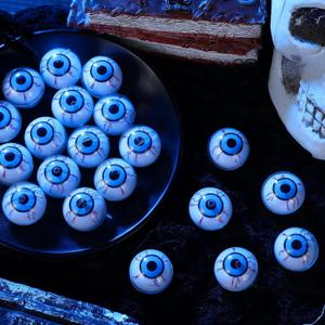 20 Pcs Halloween Plastic Eyeballs 10 Pairs Fake Eye Balls Halloween Decor 1.2" Scary Realistic Eyeball Moving Wobbly Toys for Horror Props Trick or Treat Party Cosplay (Blue)