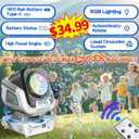 Belemar Upgraded Bubble Machine with Remote Control, Automatic Rotation & RGB Lights, 1800mAh Rechargeable Battery, Type-C Charge, Bubble Maker for Kids, Weddings, Birthday Parties, Outdoor Activities