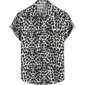 VATPAVE Mens 100% Cotton Hawaiian Shirts Floral Short Sleeve Button Down Shirts Summer Beach Shirts (Black, L)