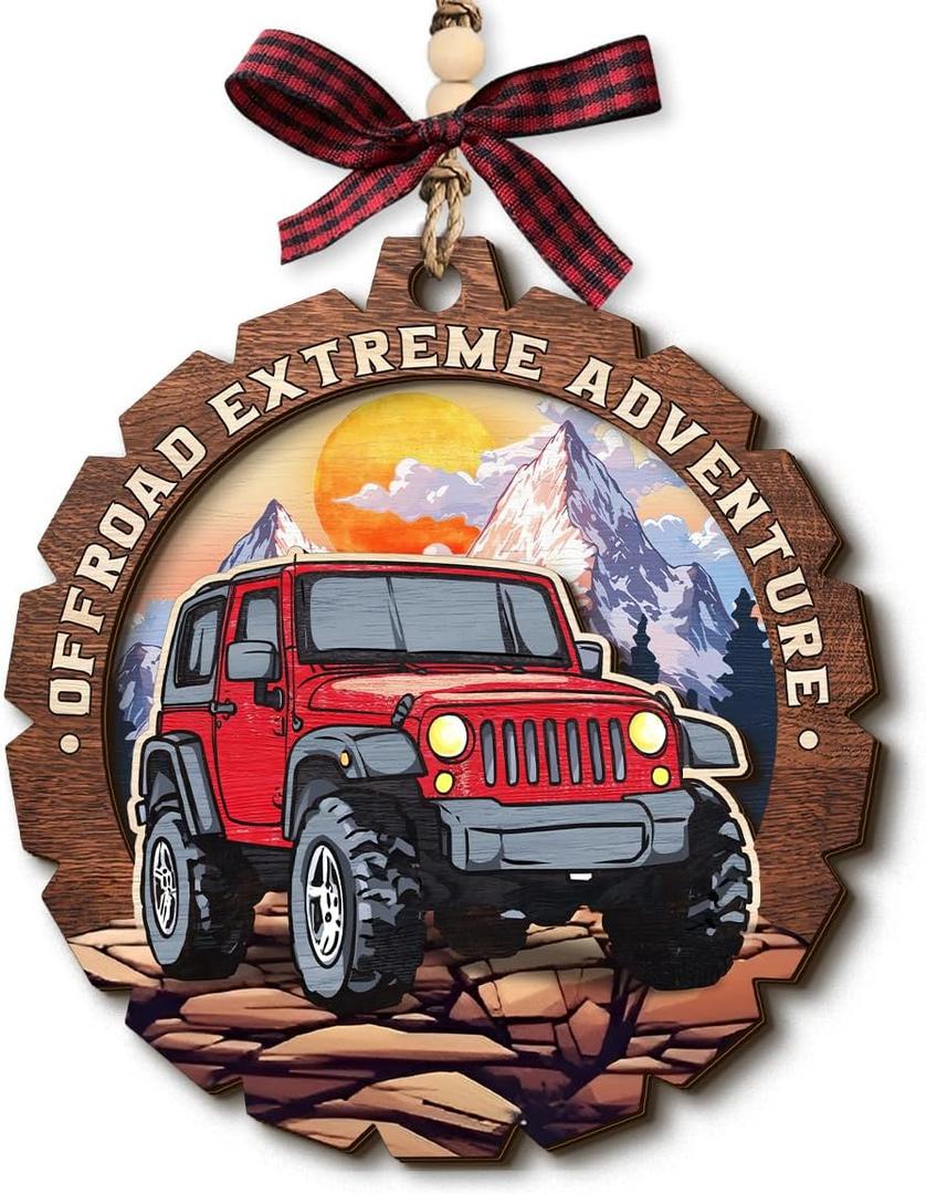 2 x Off-Road Car Christmas Ornament 2025 - Offroad Extreme Adventure Gifts for Men Dads Brothers, Unique for Car Lovers, Outdoor Adventure Lovers Gift Ideas