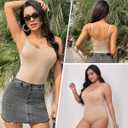 Seamless Bodysuit For Women Tummy Control Thong Bady Shaper Waist Slimming Women's Shaperwear Tank Tops (XX-Large, Beige)