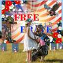 Avezano Patriotic Soldier Backdrop American Flag Patriotic Soldier Free&Brave Backdrop Home of The Free 4th of July Background for Independence Day Veterans Day Memorial Day Decoration (7x5ft)