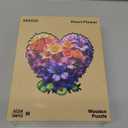 Wooden Jigsaw Puzzles for Adults and Kids, Heart Flower 200 Piece Unique Shaped Puzzle, Family Game and Creative Wooden Puzzle Gift, Wall Art Decor