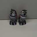 BobbleHead Owl Decoys Sculpture to Scare Birds Away, 2-Pack 8.3" Fake Owl Plastic Scarecrow Bird Deterrent, Natural Enemy Pest Repellent, Garden Decor Statues for outside, Patio, Lawn, Yard Decoration