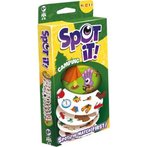 Asmodee Spot It! Camping Card Game (2024 Refresh) - Eco-Blister Edition, 5-in-1 Visual Perception Game for Quick Reflexes and Family Fun, Ages 6+, 2-8 Players, 10 Minute Playtime