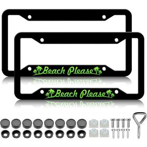 Forest License Plate Frame - 2PCS Silhouette of Forest Aluminum Metal License Plate Holder Covers, Rust-Proof Waterproof Car Decorative Tag Frames for Standard Us 12x6 Inch