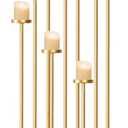 Floor Candelabra Tall 9 Arm Candle Holders for Wedding Centerpiece, 60" Black Metal Candlestick for Pillar Tealight Candles for Party Ceremony Aisle Reception (Gold)