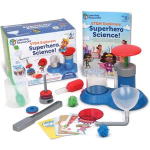 Learning Resources STEM Explorers Superhero Science!, Critical Thinking, Experiments for Kids, Magnets for Boys and Girls, Ages 6+,21 Pieces