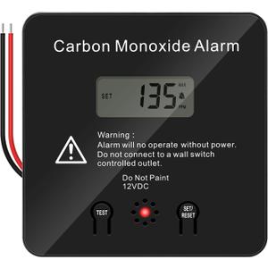 Briidea Marine Carbon Monoxide Detector with Customizable Alarms, 100dB Siren, LED Indicator, and 12V 3A NC Relay for Enhanced Safety (Square)