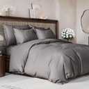 Duvet Cover Queen Size Set - Extra Soft Queen Size Duvet Cover 90 x 90 with 2 Pillow Shams - Hotel Luxury Easy Care and Fade Free w/Zipper Closures & Ties - Comfy Breathable Bedding Set (Dark Grey) (07 - Dark Grey (No Comforter))