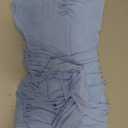 KUTUMAI Women Off Shoulder Bodycon Maxi Long Dress Mesh Ruched Elegant Formal Wedding Guest Dresses Brown Sequin
(Medium, Blue)