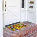 Juvale Floral Coir Door Mat - 17 x 30 in, Natural & Modern - Outdoor Welcome Mat for Front Door & Patio with PVC Backing