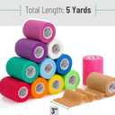 Mr. Pen- Self Adhesive Bandage Wrap, 3" x 5 Yards, 12 Pack, Assorted Colors Elastic Cohesive Bandage Wrap for Sports, Wrist, Ankle and Vet, Grip Tape, Self Sticking, Highly Stretchy for Injury Support